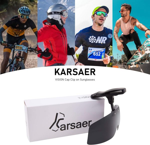 Karsaer Vision Polarized Hat Visors Clips Cap Clip on Adjustable Sunglasses For Fishing Biking Hiking Golf Eyewear UV400 - Image 7