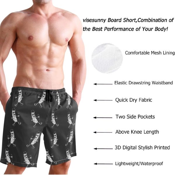 visesunny Fashion Funny Style Men's Beach Shorts Swim Trunks Quick Dry Casual Polyester Swim Shorts with Pockets S-XXL - Image 3