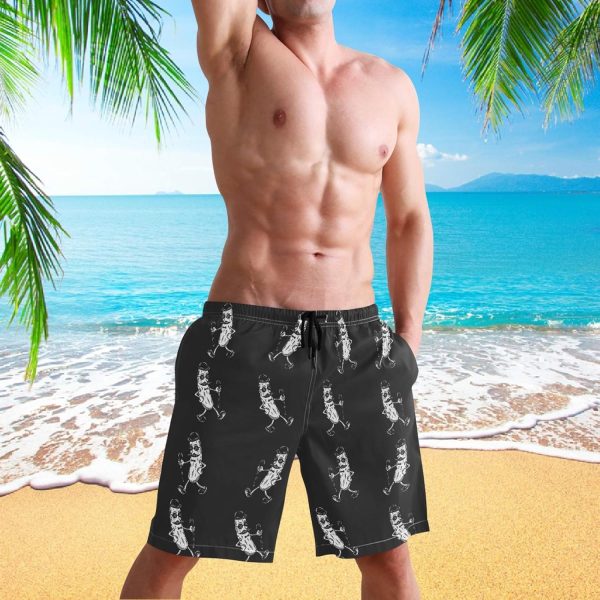 visesunny Fashion Funny Style Men's Beach Shorts Swim Trunks Quick Dry Casual Polyester Swim Shorts with Pockets S-XXL - Image 4